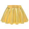 Auranso Girls Metallic Skater Skirt Sparkly Shiny Flared Pleated A-Line Mini Skort Gold 10-11 Years view 1