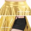 Auranso Girls Metallic Skater Skirt Sparkly Shiny Flared Pleated A-Line Mini Skort Gold 10-11 Years view 4