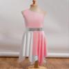 Oyolan Kids Girls One Shoulder Lyrical Praise Dance Dress Sleeveless Color Block Tunic Liturgical Worship Costume A9774 Light Pink 16 Years view 3