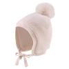 JANGANNSA Basic Winter Baby Boys Beanie Pompom Knitted Girls Hat Kids Earflap Beanies Warm Infant Toddler Hats (6-24 Months, Beige Hat) view 1