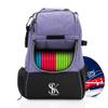 Disc Golf Backpack Bag - 24+ Disc Capacity, Durable Water-Resistant Polyester, Ergonomic Comfortable Carry, Multi-Functional Disc Golf Bag for Men & Women, Heather Purple & Black view 1