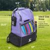 Disc Golf Backpack Bag - 24+ Disc Capacity, Durable Water-Resistant Polyester, Ergonomic Comfortable Carry, Multi-Functional Disc Golf Bag for Men & Women, Heather Purple & Black view 4