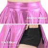 Auranso Girls Metallic Skater Skirt Sparkly Shiny Flared Pleated A-Line Mini Skort Pink 5-6T view 4