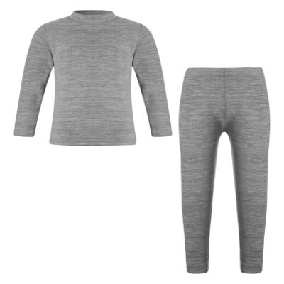 Loodgao Kids Thermal Underwear Set Long Johns Base Layer Mock Neck Long Sleeve T-Shirt and Pants for Boys Girls Gray 2-3