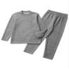 Loodgao Kids Thermal Underwear Set Long Johns Base Layer Mock Neck Long Sleeve T-Shirt and Pants for Boys Girls Gray 2-3 view 3
