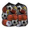 Labreccos Heavy Duty Mesh Ball Bag, 30x40 Large Sports Equipment Organizer for Soccer Basketball Volleyball, Breathable Gear Bag with Adjustable Strap for Coaches and Gym (Black-2Pack) view 1