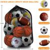 Labreccos Heavy Duty Mesh Ball Bag, 30x40 Large Sports Equipment Organizer for Soccer Basketball Volleyball, Breathable Gear Bag with Adjustable Strap for Coaches and Gym (Black-2Pack) view 2
