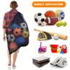 Labreccos Heavy Duty Mesh Ball Bag, 30x40 Large Sports Equipment Organizer for Soccer Basketball Volleyball, Breathable Gear Bag with Adjustable Strap for Coaches and Gym (Black-2Pack) view 3