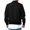 DGKaxiyaHM Men's Solid Color Thin Bomber Jackets Baseball Zipper Washed Coats Softshell Relaxed Fit Outerwear (Black,Small) view 2
