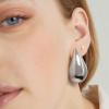 NVWAROCK Silver Drop Clip On Earrings Dupes Teardrop Chunky Non Pierced Earring 14K Real White Gold Plated Hypoallergenic Lightweight Earrings for Women view 3