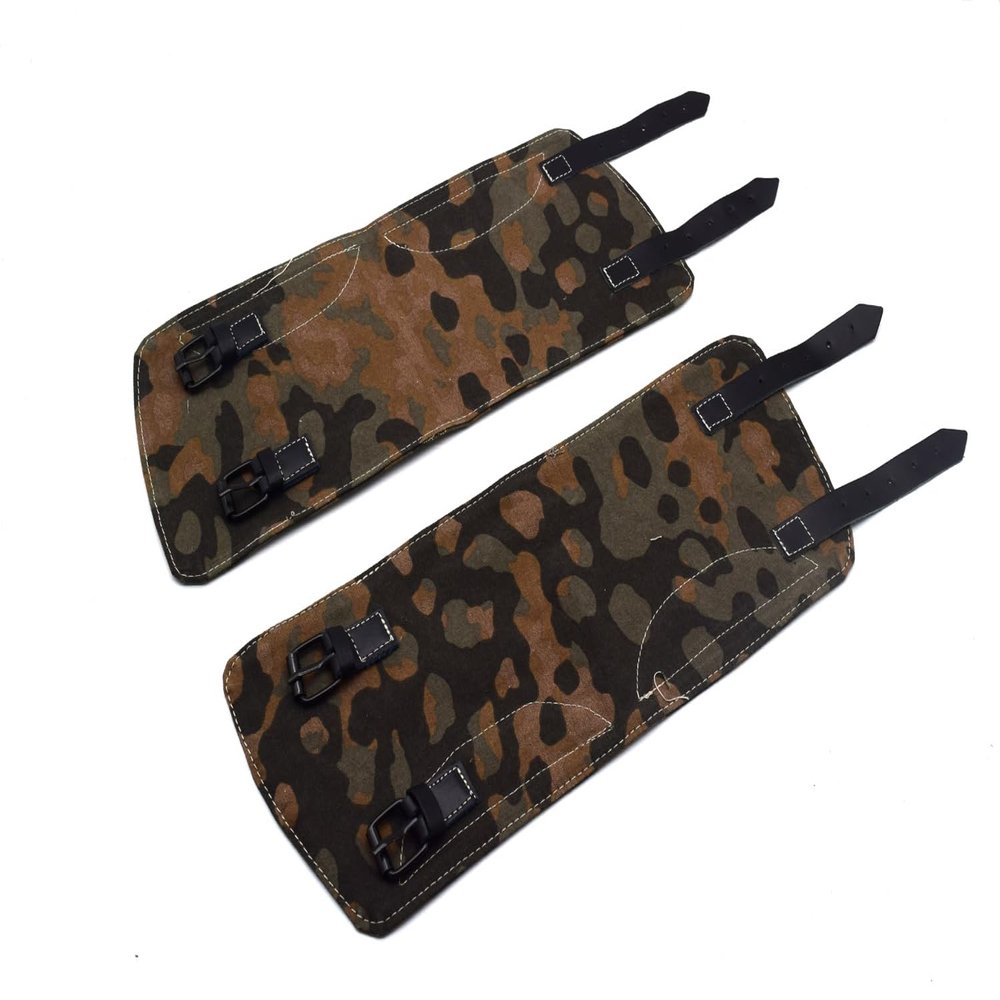 CLAYHU WWII German Leggings Puttee Gaiters Plane Tree Camo Autumn Color Replica