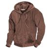 ZYXTIM Mens Corduroy Shirts 1/4 Button Up Long Sleeve Henley Shirts Waffle Stand Collar Ribbed T-Shirts Fashion Casual Polo Sweatshirts Plus Size view 1
