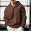 ZYXTIM Mens Corduroy Shirts 1/4 Button Up Long Sleeve Henley Shirts Waffle Stand Collar Ribbed T-Shirts Fashion Casual Polo Sweatshirts Plus Size view 2