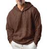 ZYXTIM Mens Corduroy Shirts 1/4 Button Up Long Sleeve Henley Shirts Waffle Stand Collar Ribbed T-Shirts Fashion Casual Polo Sweatshirts Plus Size view 3