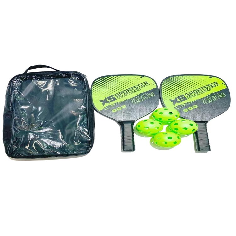 Adult Pickleball Paddle Set, 4 Balls, 2 Rackets Portable Carry Bag