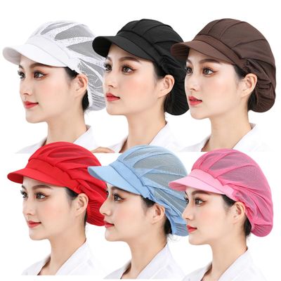 6 Pieces Chef Hat Adjustable Elastic Kitchen Cooking Baker Chef Cap Food Service Hair Nets Cap for Adult