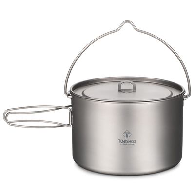ADBEN Titanium Pot 750ml/900ml/1100ml/1600ml/2000ml/2800ml Ultralight ing Pot with Lid and Foldable Handle Outdoor Camping Backpacking Cooking Picnic