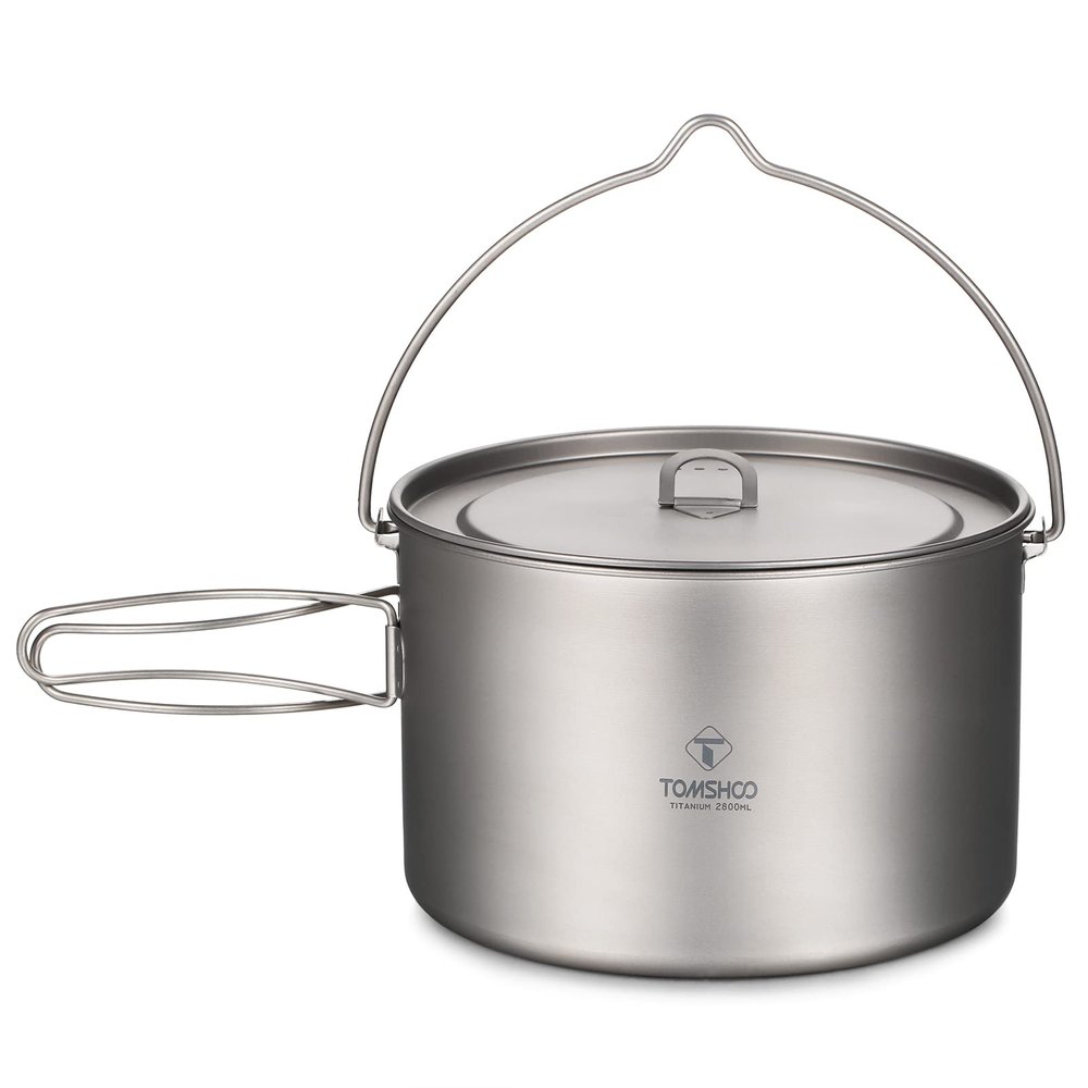 ADBEN Titanium Pot 750ml/900ml/1100ml/1600ml/2000ml/2800ml Ultralight ing Pot with Lid and Foldable Handle Outdoor Camping Backpacking Cooking Picnic