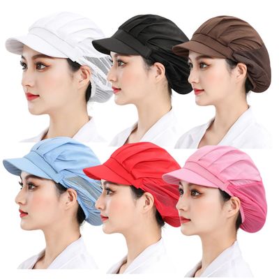6 Pieces Chef Hat Adjustable Elastic Kitchen Cooking Baker Chef Cap Food Service Hair Nets Cap for Adult