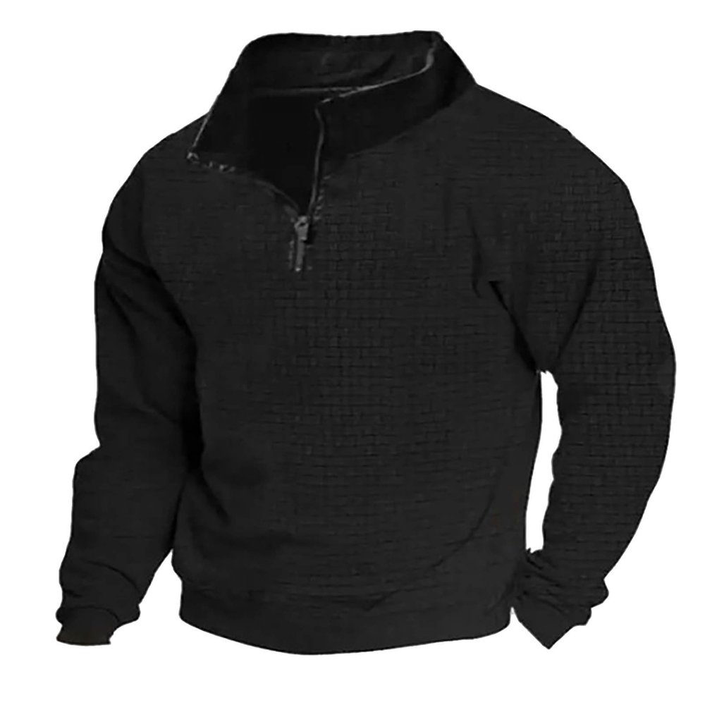 ZYXTIM Mens Corduroy Shirts 1/4 Button Up Long Sleeve Henley Shirts Waffle Stand Collar Ribbed T-Shirts Fashion Casual Polo Sweatshirts Plus Size