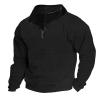 ZYXTIM Mens Corduroy Shirts 1/4 Button Up Long Sleeve Henley Shirts Waffle Stand Collar Ribbed T-Shirts Fashion Casual Polo Sweatshirts Plus Size view 1