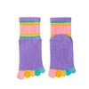 Antcher Girls Seamless Socks Rainbow Stripes Five Finger Cotton Toe Socks Kids School Crew Socks 6 Pack (US, Age, 6 Years, 10 Years, Multi) view 3