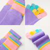 Antcher Girls Seamless Socks Rainbow Stripes Five Finger Cotton Toe Socks Kids School Crew Socks 6 Pack (US, Age, 6 Years, 10 Years, Multi) view 4