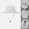 ZOORON Boonie Hat UPF 50+ Cooling Sun Hat for Men and Women,Wide Brim Bucket Hats with UV Protection for Safari Hiking Beach Light Grey view 3