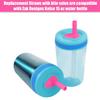 4pcs Replacement Straws with Bite Valve for Zak Designs Kelso 15 oz, with 1 Cleaning Brush Reusable Kids Cup Replacement Straws Accessory for Zak, BPA-Free (Pink) view 3