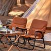 Padded Outdoor Garden Camping Folding Chair,Portable Camping Chair ,Aero-aluminium Alloy Bracket + Oxford Cloth Material, Comfortable To Sit On, Brown Folding Sun Loungers, 3 Pieces Outdoor Folding Ch view 2