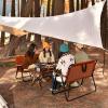 Padded Outdoor Garden Camping Folding Chair,Portable Camping Chair ,Aero-aluminium Alloy Bracket + Oxford Cloth Material, Comfortable To Sit On, Brown Folding Sun Loungers, 3 Pieces Outdoor Folding Ch view 4