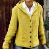 Akivide Women Button Down Hooded Cardigan Sweater Oversized Trendy Long Sleeve Solid Knitted Outwear Coat Plus Size with Pocket view 2