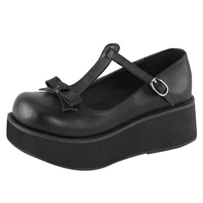 Cute Sweet Mary Jane Shoes Chunky Low Heel Lolita Wedges T-Straps Oxfords Gothic Punk Platform Round Toe Dress Shoes