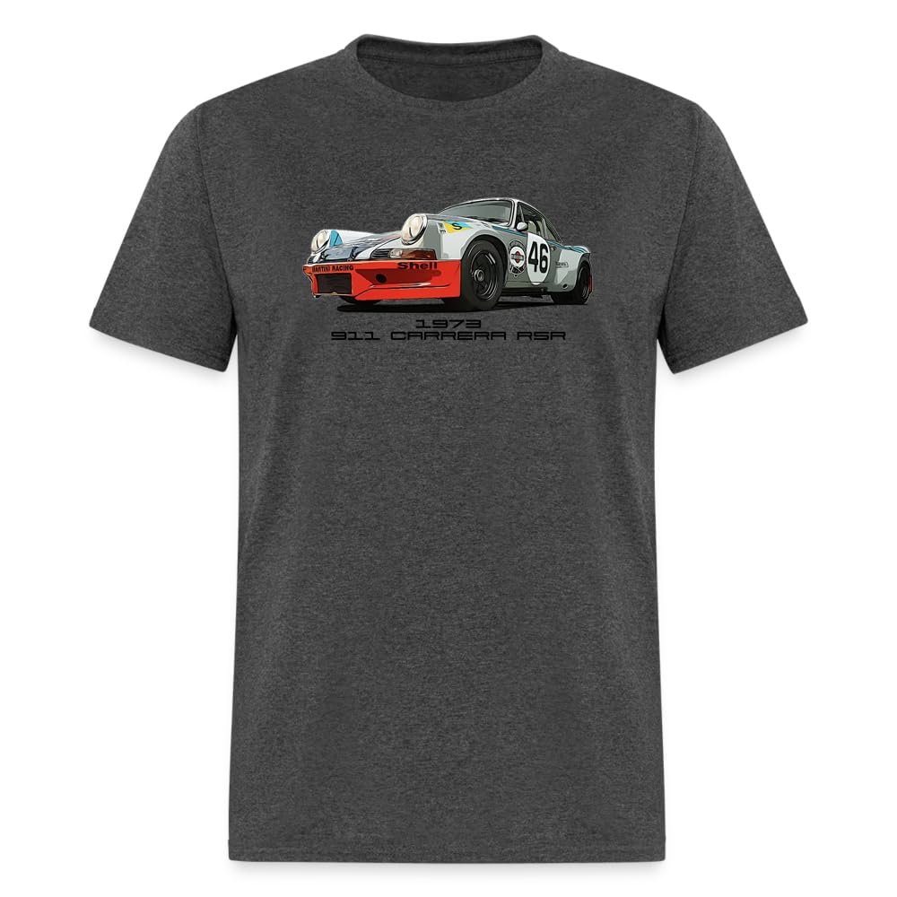 1973 Racing 911 Carrera RSR Martini Mens T-Shirt (US, Alpha, Small, Regular, Regular, Dark Heather)