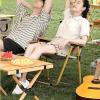 Set Of 2 Folding Camping Chairs, Outdoor Portable Garden Chair, Aluminium + Oxford Cloth + Beech Wood,Folding Garden Chairs For Camping Picnic Fishing Festival Football Concert , Khaki Outdoor Folding view 3