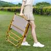 Set Of 2 Folding Camping Chairs, Outdoor Portable Garden Chair, Aluminium + Oxford Cloth + Beech Wood,Folding Garden Chairs For Camping Picnic Fishing Festival Football Concert , Khaki Outdoor Folding view 4