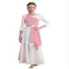 Aislor Kids Girls One Shoulder Praise Dance Dress Lyrical Modern Dance Dress Tunic Liturgical Worship Costume Dancewear Light Pink 8 Years view 1