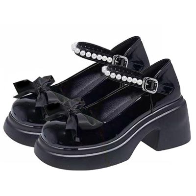 Cute Sweet Mary Jane Shoes Chunky Low Heel Lolita Wedges T-Straps Oxfords Gothic Punk Platform Round Toe Dress Shoes