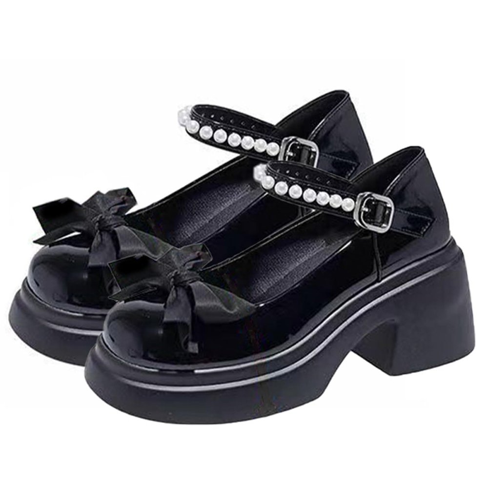 Cute Sweet Mary Jane Shoes Chunky Low Heel Lolita Wedges T-Straps Oxfords Gothic Punk Platform Round Toe Dress Shoes