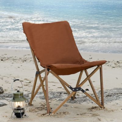 Set Of 2 Folding Camping Chairs, Outdoor Portable Garden Chair, Lightweight Design Lounger Seat, Beach Chair, Ideal For Camping, Fishing, Parties, Trips BBQ, Aircraft Aluminium + Oxford Cloth, Coffee