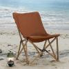 Set Of 2 Folding Camping Chairs, Outdoor Portable Garden Chair, Lightweight Design Lounger Seat, Beach Chair, Ideal For Camping, Fishing, Parties, Trips BBQ, Aircraft Aluminium + Oxford Cloth, Coffee view 1