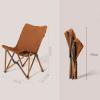 Set Of 2 Folding Camping Chairs, Outdoor Portable Garden Chair, Lightweight Design Lounger Seat, Beach Chair, Ideal For Camping, Fishing, Parties, Trips BBQ, Aircraft Aluminium + Oxford Cloth, Coffee view 2