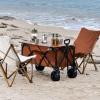 Set Of 2 Folding Camping Chairs, Outdoor Portable Garden Chair, Lightweight Design Lounger Seat, Beach Chair, Ideal For Camping, Fishing, Parties, Trips BBQ, Aircraft Aluminium + Oxford Cloth, Coffee view 3