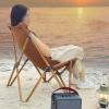 Set Of 2 Folding Camping Chairs, Outdoor Portable Garden Chair, Lightweight Design Lounger Seat, Beach Chair, Ideal For Camping, Fishing, Parties, Trips BBQ, Aircraft Aluminium + Oxford Cloth, Coffee view 4