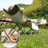 Camping Chair, Foldable, Armrest With Cupholder Picnic Chair Outdoor Pillow, Set Of 2 Folding Camping Chairs, Oxford Fabric, Removable Footrest Design, For Camping Picnic Hiking Indoor, Blue Outdoor F view 2