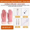 NURCOIOX Women Winter Electric Heated Gloves, Rechargeable Powerbank Thermo Gloves, Pink Girl Ladies Hand Warmer Touchscreen Gloves, USB Smart Thermo Gloves for Skiing Fishing Riding Motorcycle-C view 2