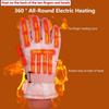 NURCOIOX Women Winter Electric Heated Gloves, Rechargeable Powerbank Thermo Gloves, Pink Girl Ladies Hand Warmer Touchscreen Gloves, USB Smart Thermo Gloves for Skiing Fishing Riding Motorcycle-C view 3