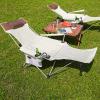 Outdoor Portable Garden Chair, Lightweight Design Lounger Seat With Cup Holder, Beach Chair, Ideal For Camping, Fishing, Parties, Folding Chair For Sitting And Reclining, Oxford Fabric, 2 Pieces Outdo view 2