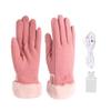 YAGTEYCLL Men's Women's Heated Gloves for Winter, Ladies Pink Waterproof Ski Touchscreen Mittens, USB Electric Rechargeable Warm Glove for Outdoor Cold Weather Cycling Hiking Motorcycle-B view 1