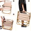 Camping Chairs For Adults Folding Chairs Outdoor For Garden Picnic Hiking Indoor, Recliner Garden Chairs, Aluminium + Oxford Cloth + Beech Wood, For Outdoor Camp, Travel, Beach, Picnic, Hiking, 2 Piec view 3